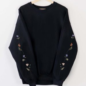 Aesthetic Flowers Print Sweatshirt Hoodie - Image 1