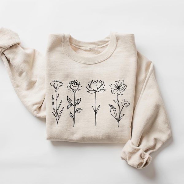 Birth Month Birth Flower Sweatshirt - Image 1