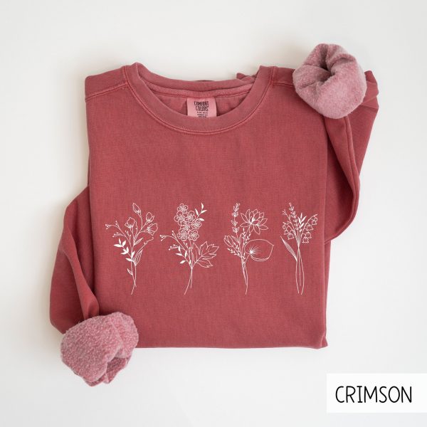 Custom Birth Flower Comfort Colors Sweatshirt - Image 1