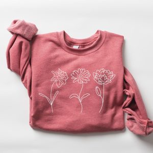 Customized Birth Month Flower Sweatshirt - Image 1