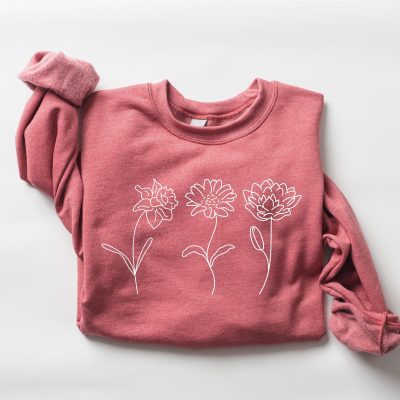 Customized Birth Month Flower Sweatshirt - Image 1