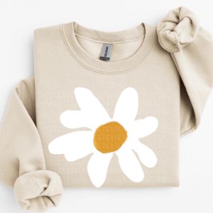Daisy Groovy Sweatshirt Retro Floral Shirt Women - Image 1