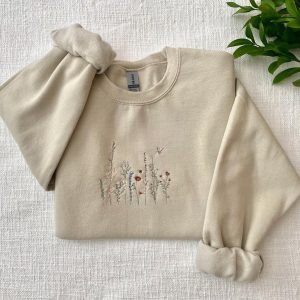 Wildflower Embroidered Crewneck Sweatshirt - Image 1