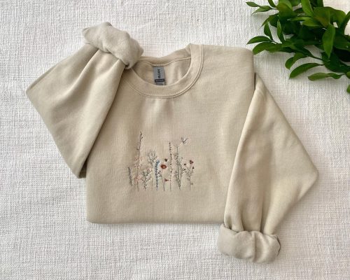 Wildflower Embroidered Crewneck Sweatshirt - Image 1