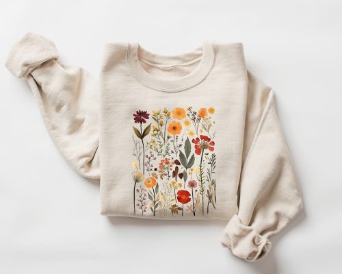 Wildflower Sweatshirt, Wild Flowers Shirt - Image 1